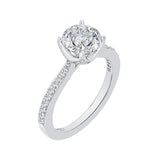 Round Diamond Cathedral Style Engagement Ring in 14K White Gold (Semi-Mount)