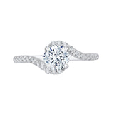 Round Diamond Promise Engagement Ring in 14K White Gold (Semi-Mount)
