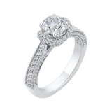 Round Diamond Cathedral Style Engagement Ring in 14K White Gold (Semi-Mount)