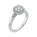 Round Diamond Cathedral Style Engagement Ring in 14K White Gold (Semi-Mount)