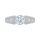 Split Shank Round Diamond Engagement Ring in 14K White Gold (Semi-Mount)