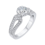 Split Shank Round Diamond Engagement Ring in 14K White Gold (Semi-Mount)