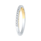 Round Diamond Half-Eternity Wedding Band in 14K Two Tone Gold