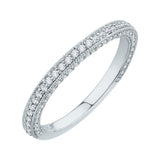 Round Diamond Wedding Band in 18K White Gold
