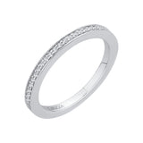Round Diamond Half-Eternity Wedding Band in 14K White Gold
