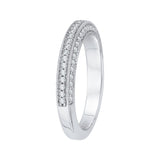 Round Diamond Half-Eternity Wedding Band in 14K White Gold