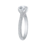 Round Diamond Cathedral Style Engagement Ring in 14K White Gold (Semi-Mount)