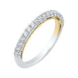 Round Diamond Half-Eternity Wedding Band in 14K Two Tone Gold