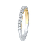 Round Diamond Half-Eternity Wedding Band in 14K Two Tone Gold