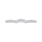 Round Diamond Half-Eternity Wedding Band in 14K White Gold
