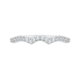 Round Diamond Half-Eternity Wedding Band in 14K White Gold