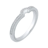 Round Diamond Half-Eternity Wedding Band in 14K White Gold