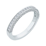 Princess Cut and Round Diamond Half-Eternity Wedding Band in 14K White Gold