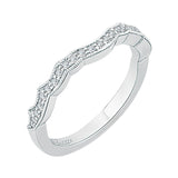 Round Diamond Half-Eternity Wedding Band in 14K White Gold