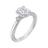 Oval Cut Diamond Engagement Ring in 14K White Gold
