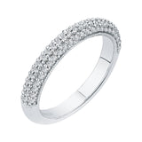 Round Diamond Half-Eternity Wedding Band in 14K White Gold