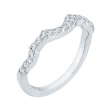 Round Diamond Half-Eternity Wedding Band in 14K White Gold