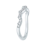 Round Diamond Half-Eternity Wedding Band in 14K White Gold