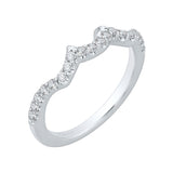 Round Diamond Half-Eternity Wedding Band in 14K White Gold