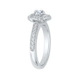 Round Diamond Knotted Engagement Ring in 14K White Gold