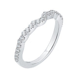 Round Diamond Half-Eternity Wedding Band in 14K White Gold