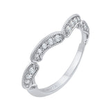 Round Diamond Half-Eternity Wedding Band in 14K White Gold