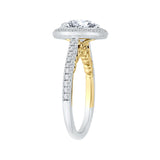 Double Halo Diamond Engagement Ring in 18K Two-Tone Gold (Semi-Mount)