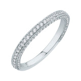 Round Diamond Wedding Band in 18K White Gold