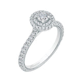 Round Diamond Double Halo Engagement Ring in 14K White Gold