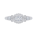 Oval Cut Diamond Engagement Ring in 14K White Gold
