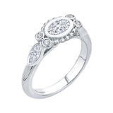 Oval Cut Diamond Engagement Ring in 14K White Gold