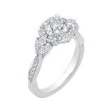 Round Diamond Halo Engagement Ring in 14K White Gold (Semi-Mount)