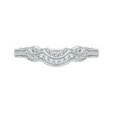 Round Diamond Half-Eternity Wedding Band in 14K White Gold