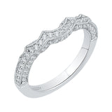 Round Diamond Half-Eternity Wedding Band in 14K White Gold