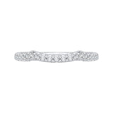 Round Diamond Half-Eternity Wedding Band in 14K White Gold