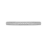 Round Diamond Half-Eternity Wedding Band in 14K White Gold