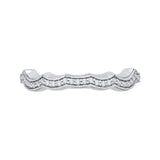 Round Diamond Half-Eternity Wedding Band in 14K White Gold