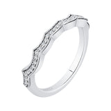 Round Diamond Half-Eternity Wedding Band in 14K White Gold