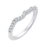 Round Diamond Half-Eternity Wedding Band in 14K White Gold
