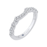Round Diamond Half-Eternity Wedding Band in 14K White Gold
