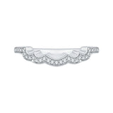 Round Diamond Half-Eternity Wedding Band in 14K White Gold