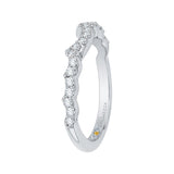 Round Diamond Half-Eternity Wedding Band in 14K White Gold
