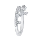 Round Diamond Half-Eternity Wedding Band in 14K White Gold