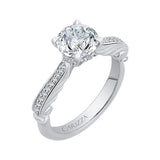 Round Diamond Engagement Ring in 14K White Gold (Semi-Mount)