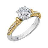 Round Diamond Engagement Ring in 14K Two Tone Gold (Semi-Mount)