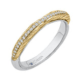 Round Diamond Wedding Band in 14K Two Tone Gold