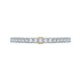 Diamond Wedding Band in 14K Two Tone Gold