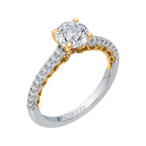 Round Diamond Engagement Ring in 14K Two Tone Gold (Semi-Mount)
