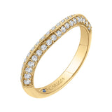 Round Diamond Half-Eternity Wedding Band in 14K Yellow Gold