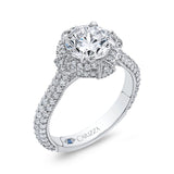 Round Diamond Engagement Ring in 14K White Gold (Semi-Mount)